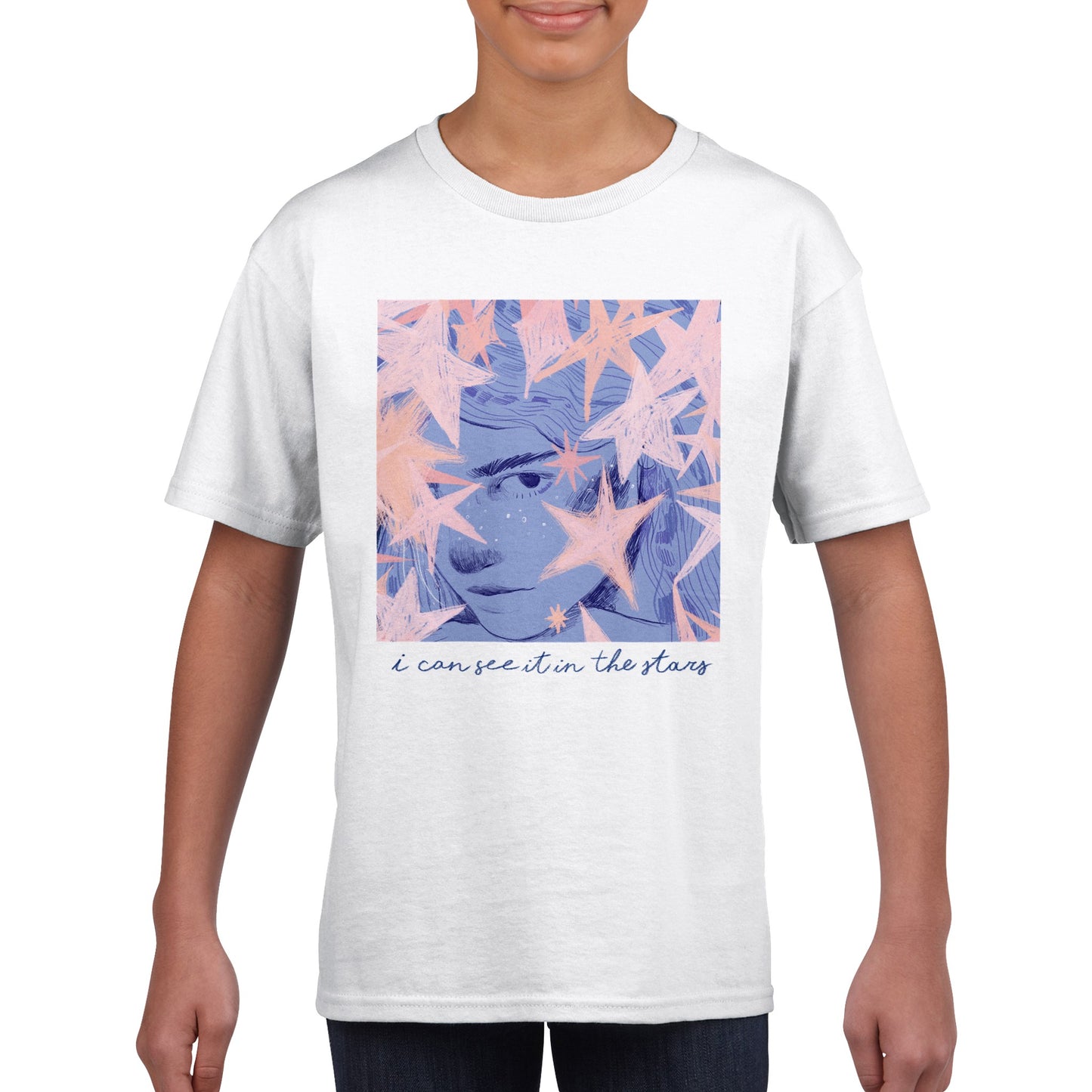 "I can see it in the stars" Kids Crewneck T-shirt