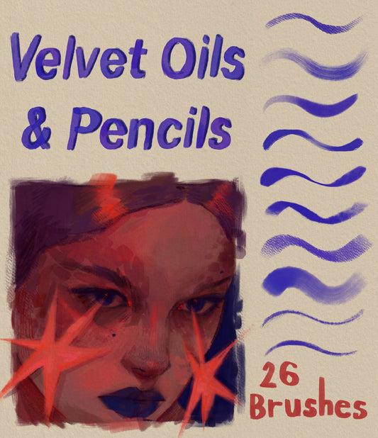 Velvet Oils & Pencils set (for Procreate)