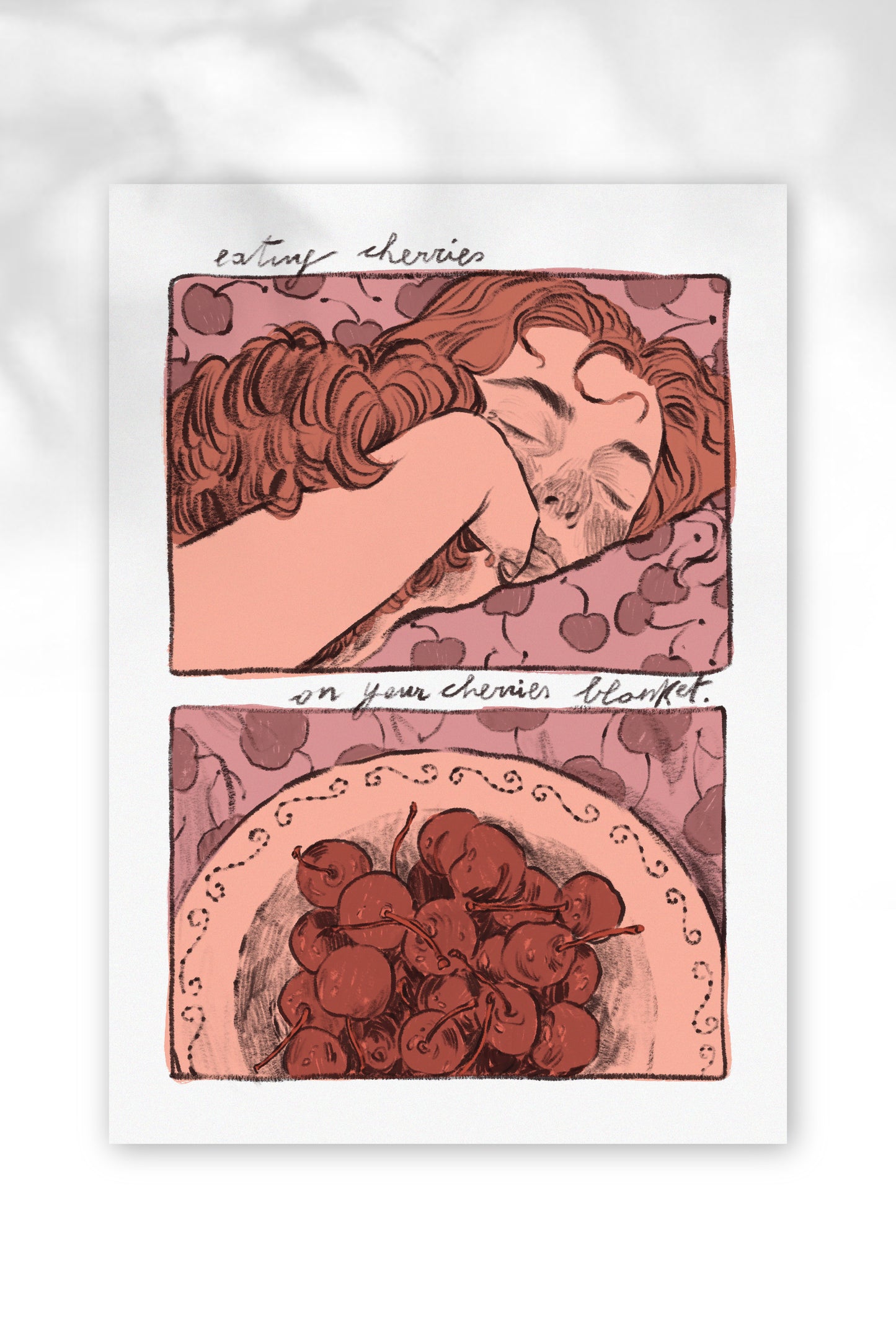 "On your cherries blanket"  Poster